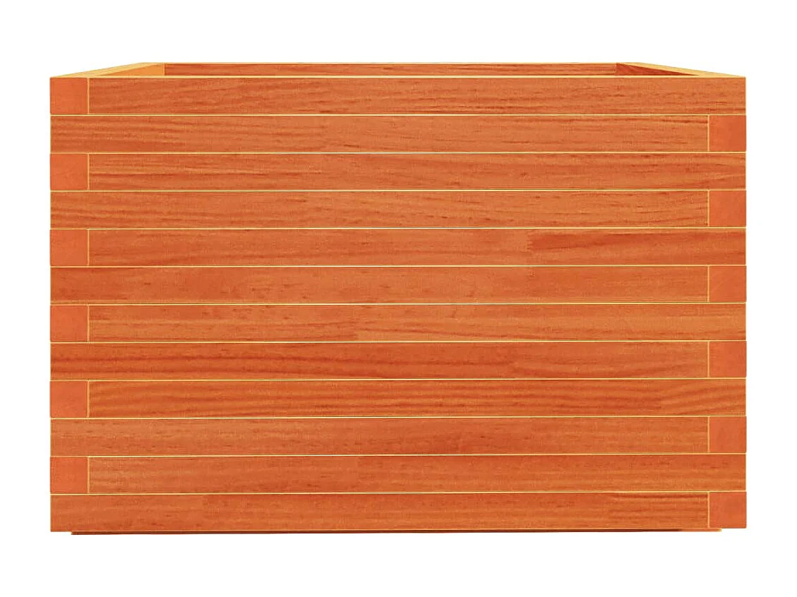 Plantenbak 70x70x49,5 cm massief grenenhout wasbruin BE518475