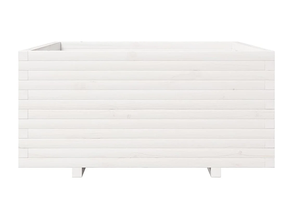 Jardinière blanc 100x100x49,5 cm bois de pin massif FR46042