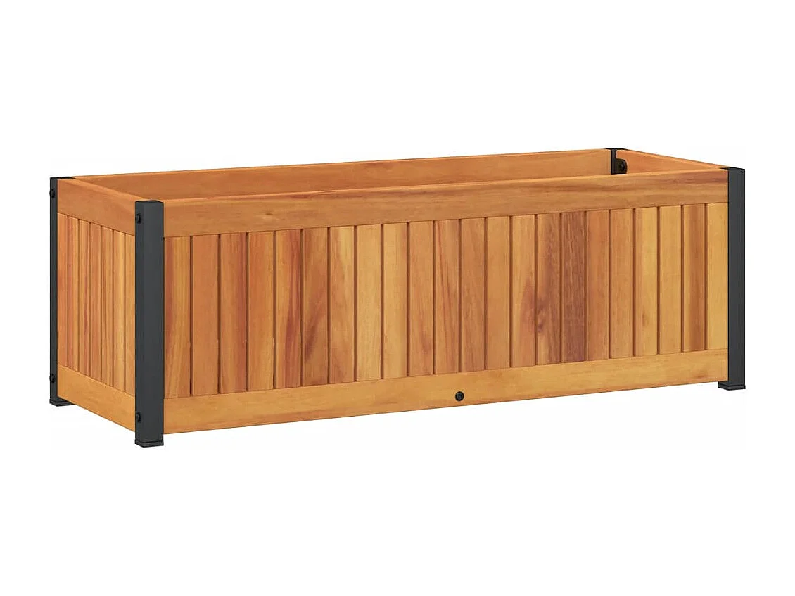 Jardinière 80x30x27,5 cm bois massif d'acacia et acier FR27746