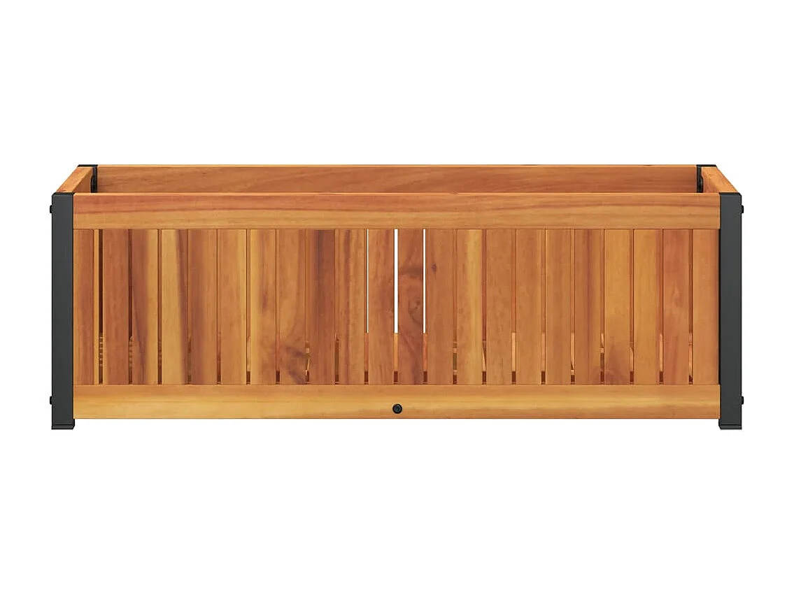 Jardinière 80x30x27,5 cm bois massif d'acacia et acier FR27746