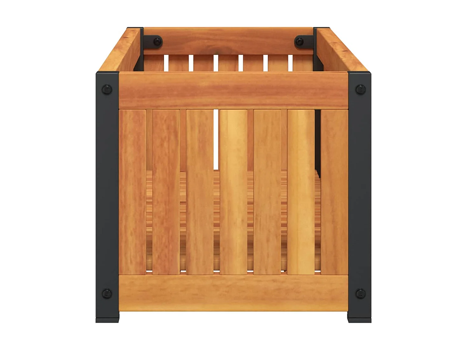 Jardinière 80x30x27,5 cm bois massif d'acacia et acier FR27746