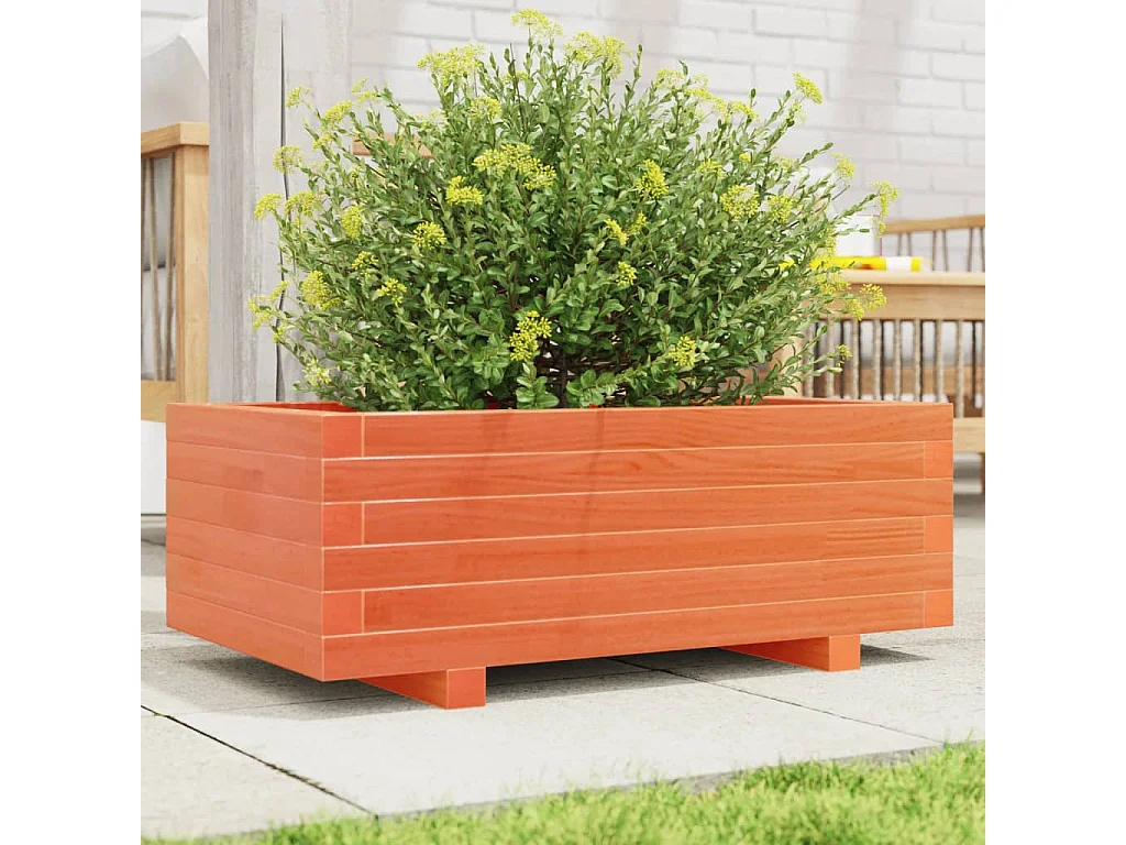 Vaso/floreira de jardim 70x40x26,5 cm pinho maciço castanho-mel PT570467