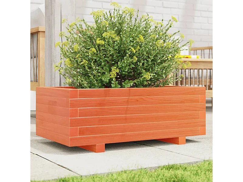 Jardinière cire marron 70x40x26,5 cm bois de pin massif FR79190