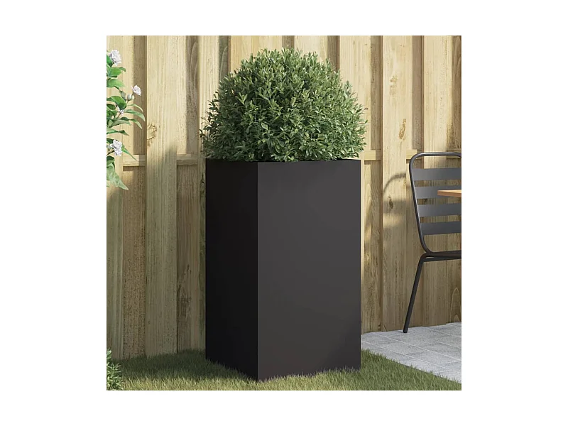 Vaso/floreira 42x38x75 cm aço preto PT134346