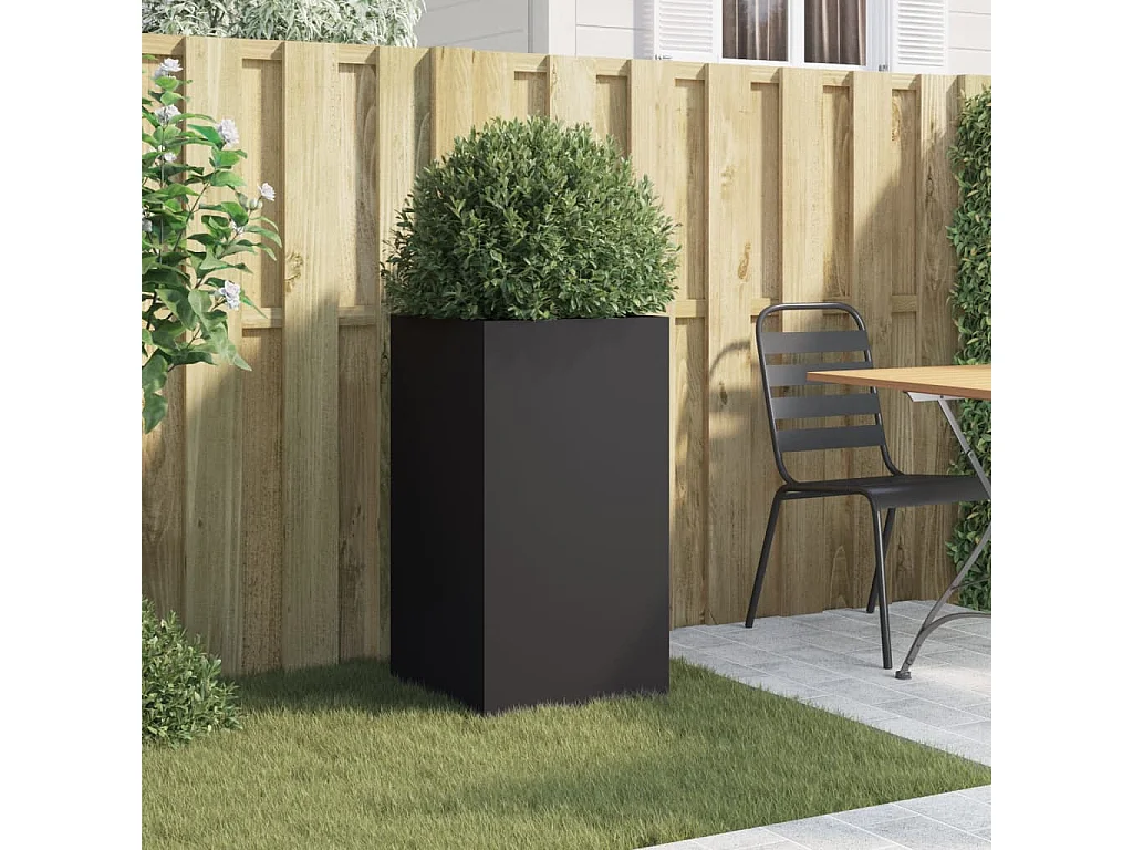 Vaso/floreira 42x38x75 cm aço preto PT134346