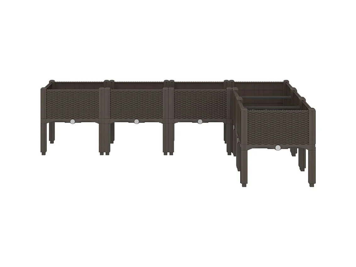 Jardinière avec pieds marron 160x120x42 cm PP FR52964