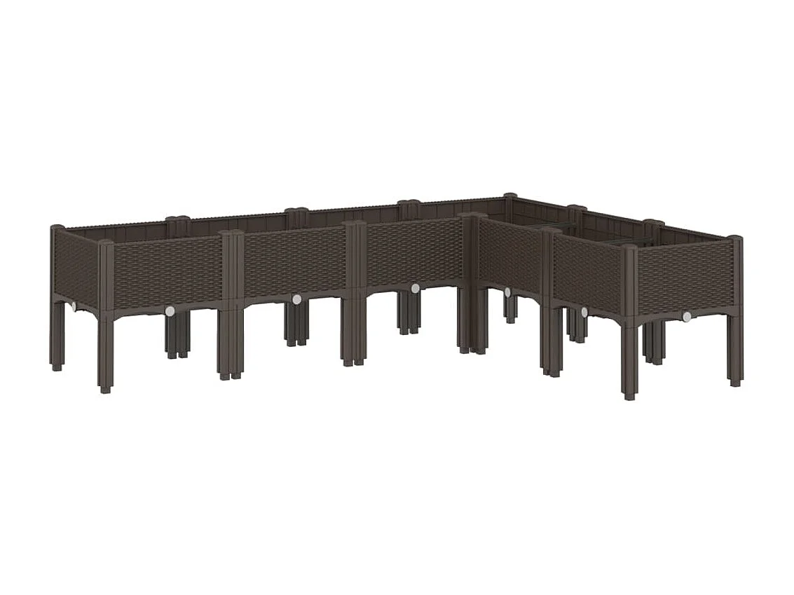 Jardinière avec pieds marron 160x120x42 cm PP FR52964