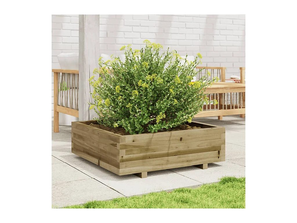 Jardinière 80x80x26,5 cm bois de pin imprégné FR49050