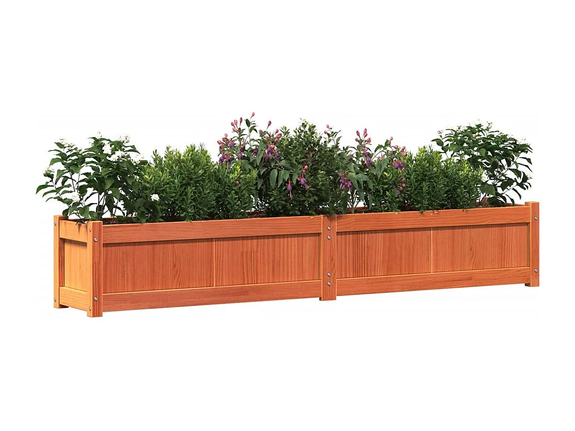 Vaso/floreira de jardim 180x31x31 cm pinho maciço castanho cera PT892779