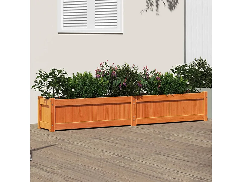 Jardinière cire marron 180x31x31 cm bois de pin massif FR57180