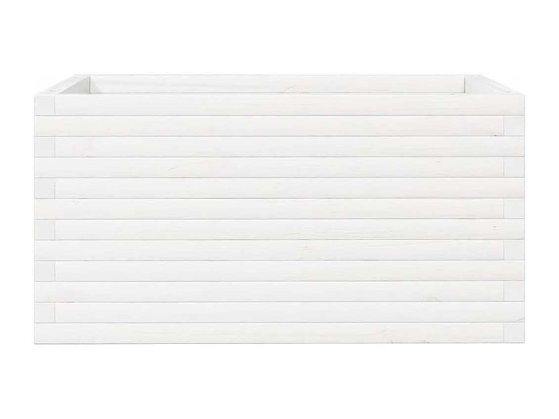Jardinera de madera maciza de pino blanco 90x60x45,5 cm ES712028