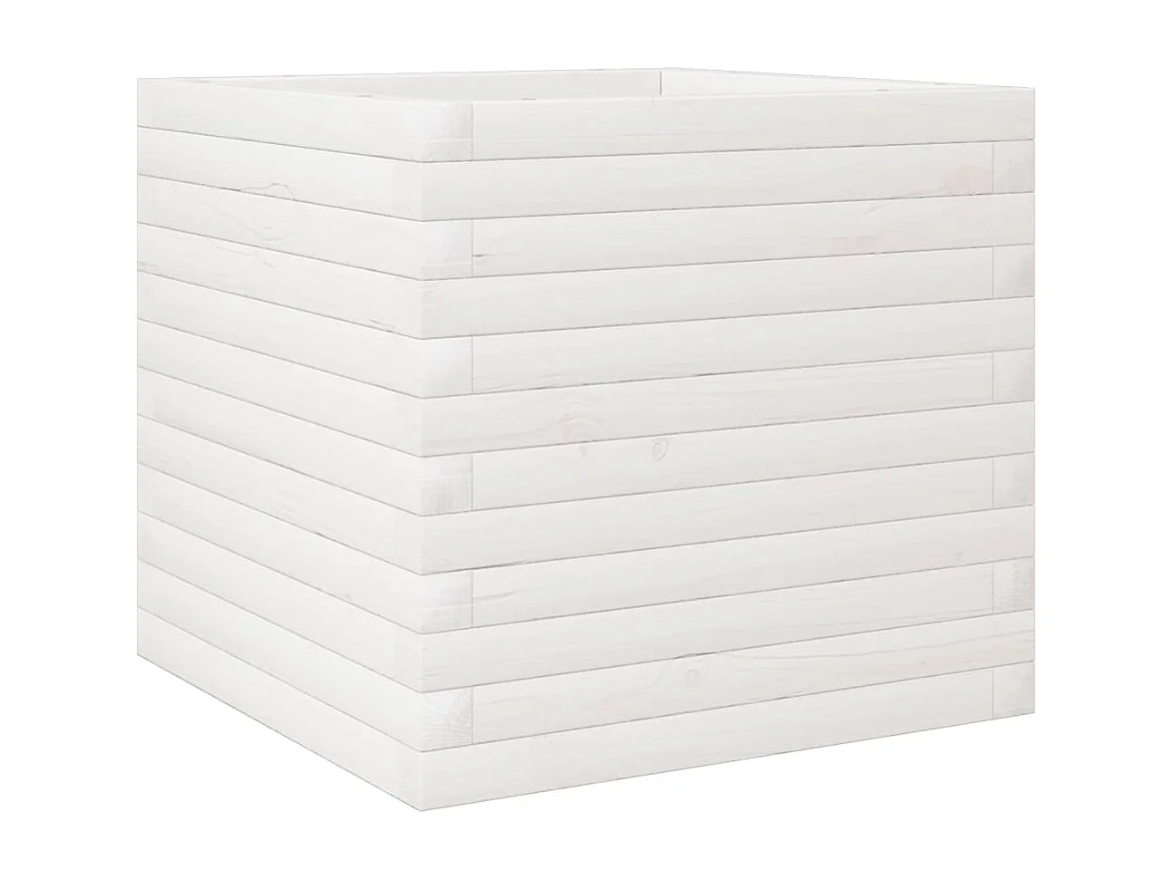 Jardinière blanc 50x50x45,5 cm bois de pin massif FR39355