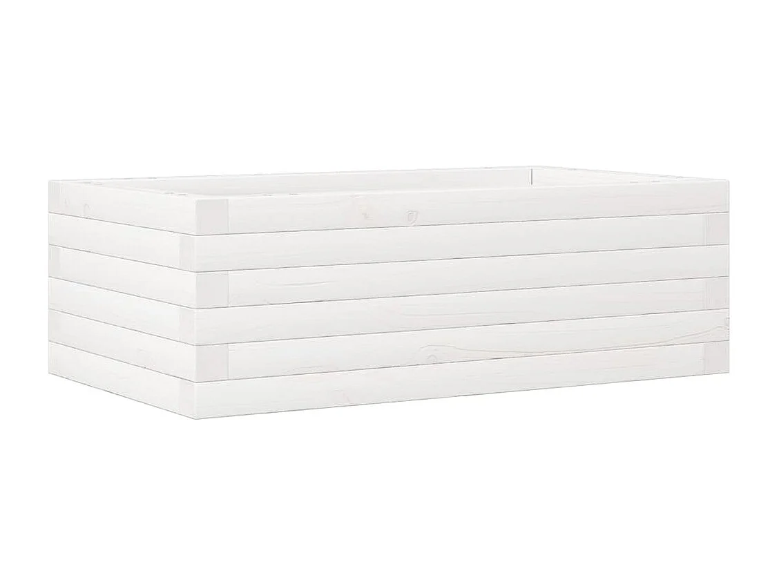 Plantenbak 70x40x23 cm massief grenenhout wit BE740731