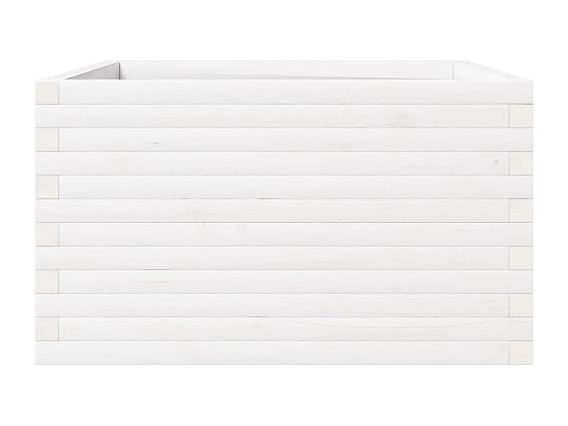 Vaso/floreira de jardim 80x80x46 cm madeira pinho maciça branco PT528201