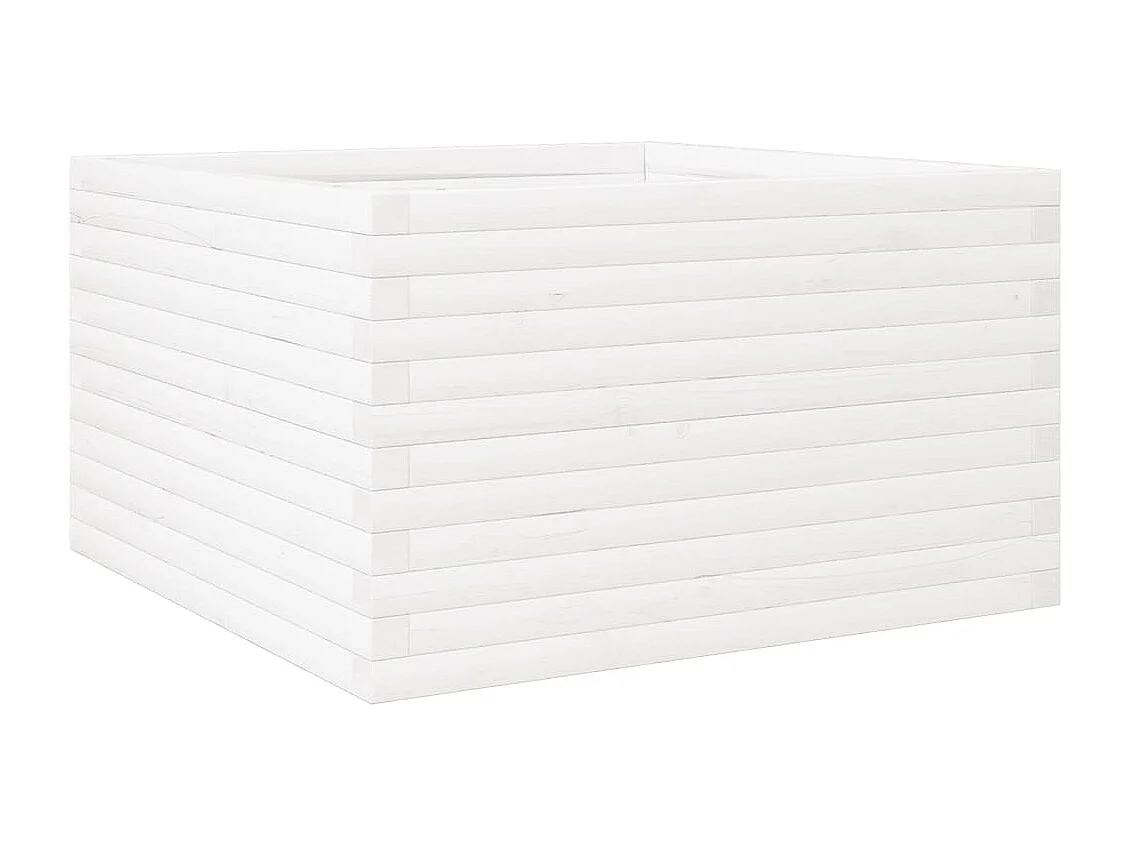 Plantenbak 80x80x46 cm massief grenenhout wit BE270484