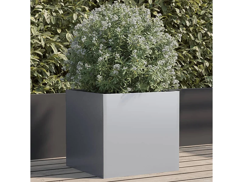 Plantenbak 49x47x46 cm gegalvaniseerd staal zilverkleurig BE800106