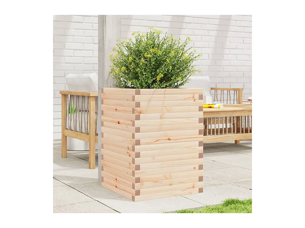 Jardinière 50x50x68,5 cm bois de pin massif FR28720