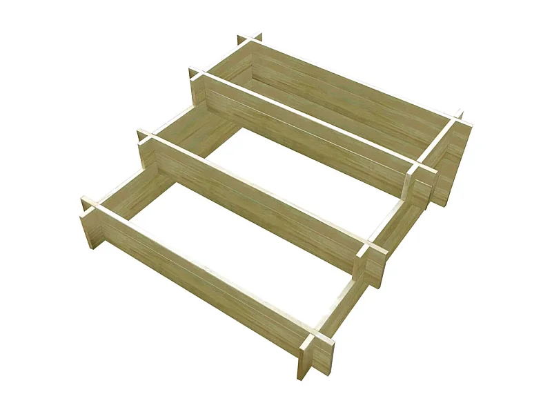 Jardinière à 3 niveaux 90 x 90 x 35 cm Bois imprégné FR76644