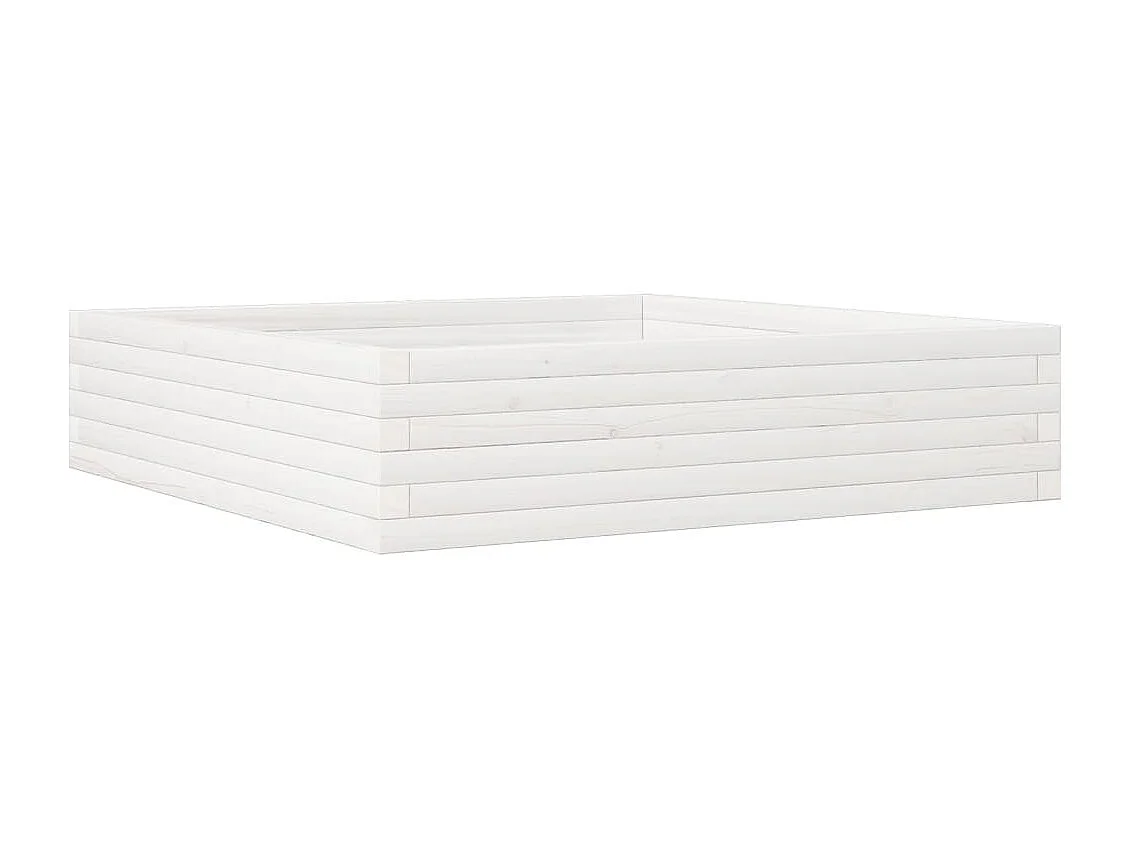 Jardinière blanc 100x100x23 cm bois de pin massif FR81822