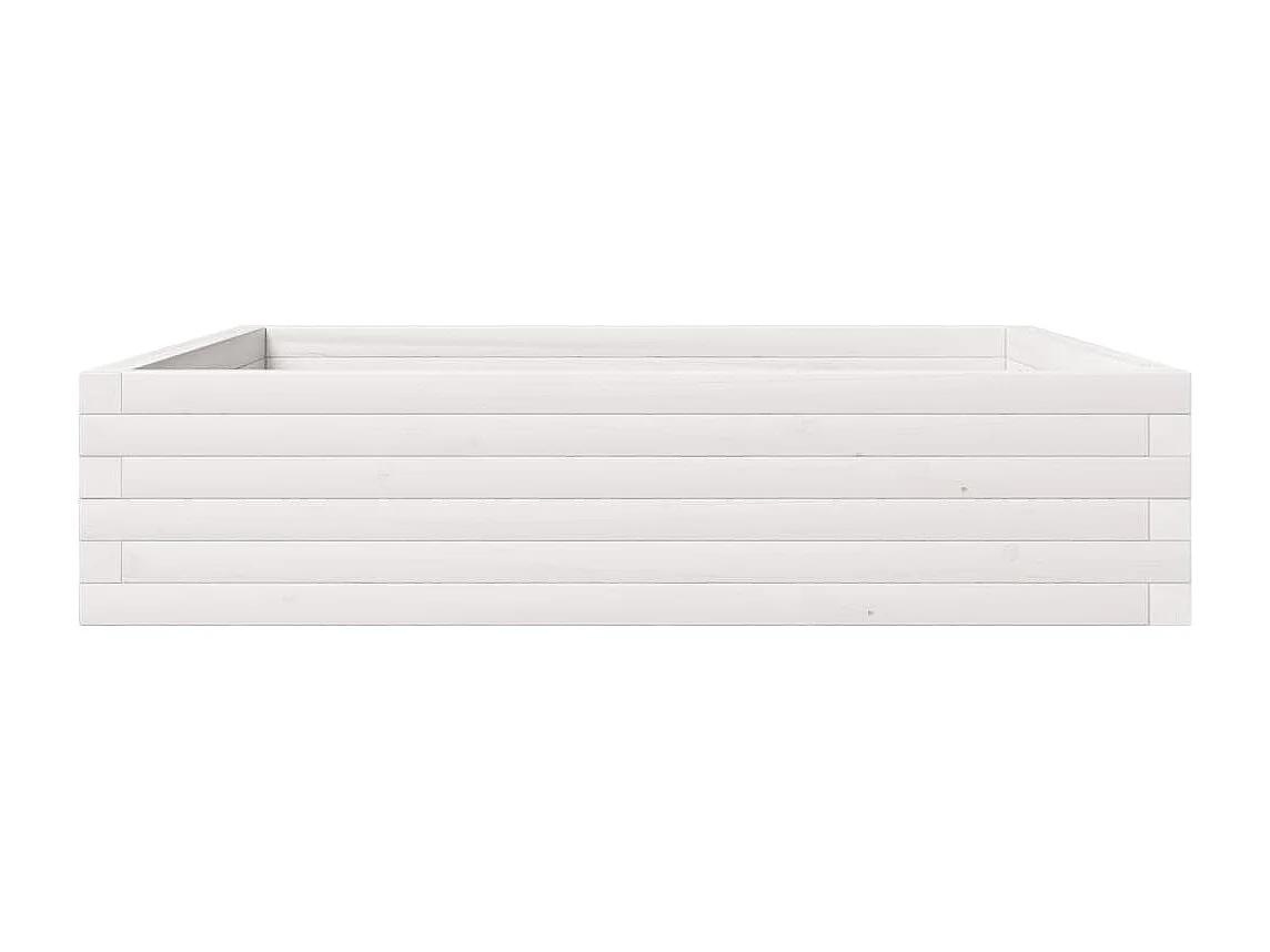 Jardinière blanc 100x100x23 cm bois de pin massif FR81822