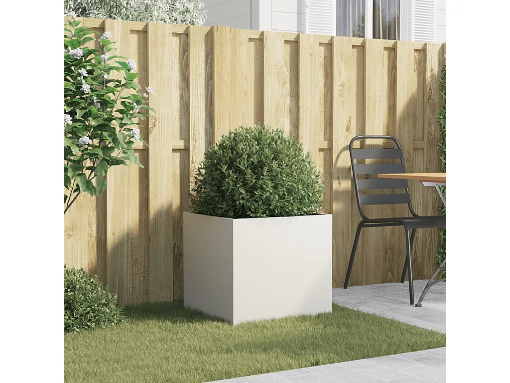 Jardinière blanc 49x47x46 cm acier laminé à froid FR41328