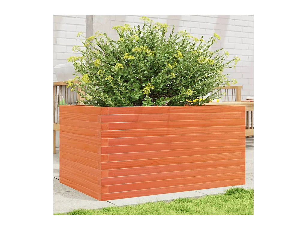 Jardinière cire marron 90x60x46 cm bois de pin massif FR26858