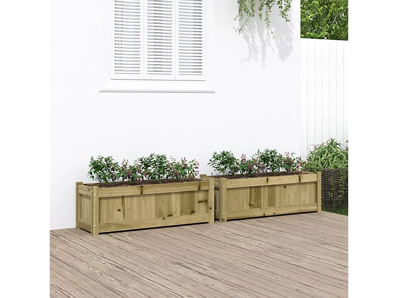 Plantenbakken 2 st cm geïmpregneerd hout BE818360