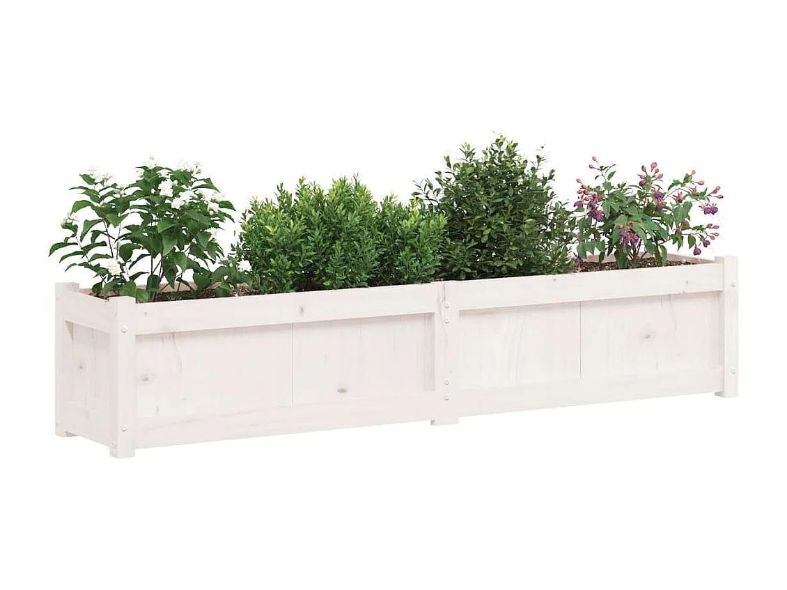 Vaso/floreira de jardim 150x31x31cm madeira pinho maciça branco PT821920