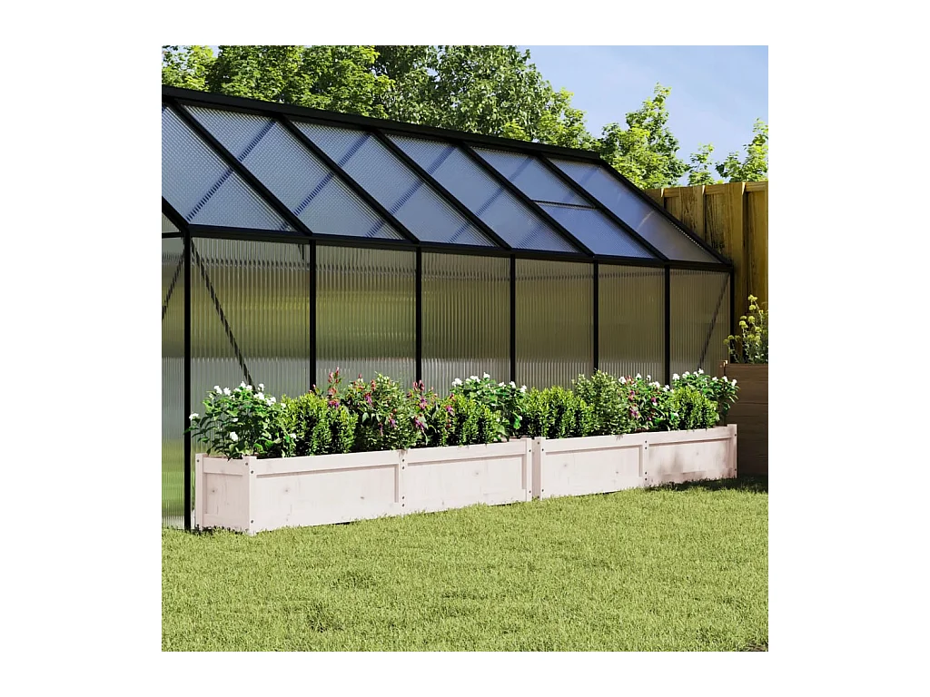 Jardinières 2 pcs blanc bois de pin massif FR75072