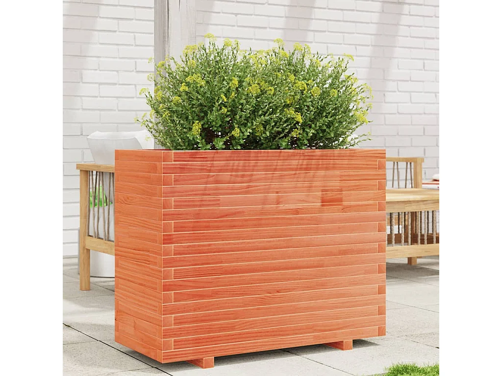 Jardinière cire marron 90x40x72,5 cm bois de pin massif FR71394