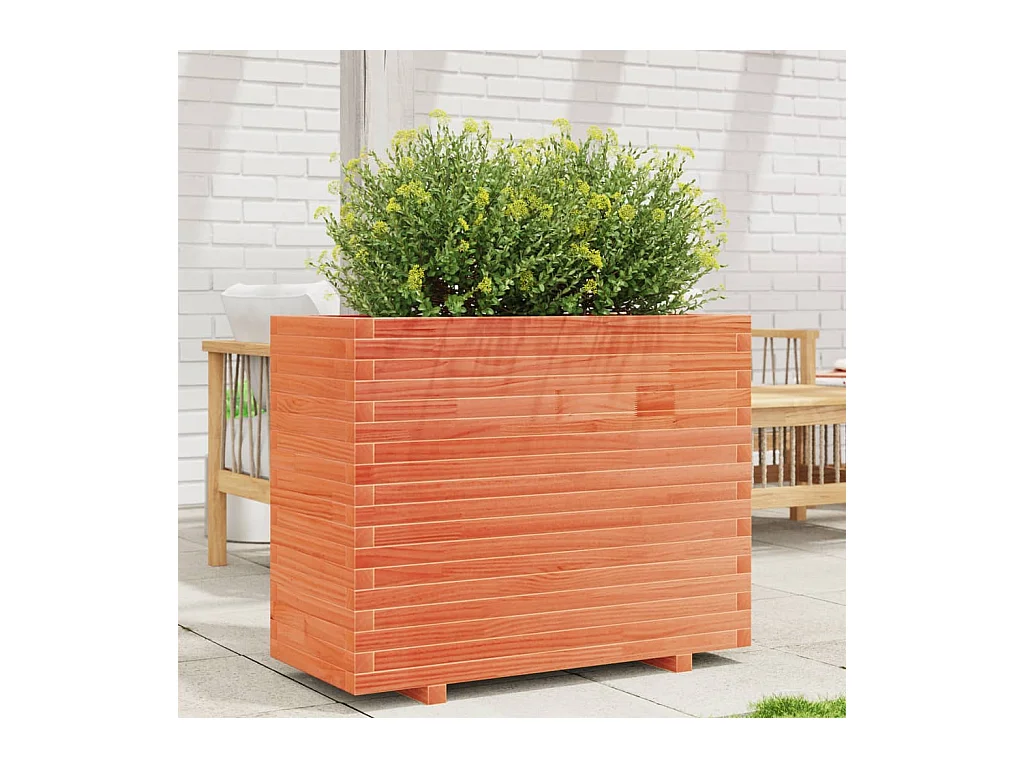 Jardinière cire marron 90x40x72,5 cm bois de pin massif FR71394