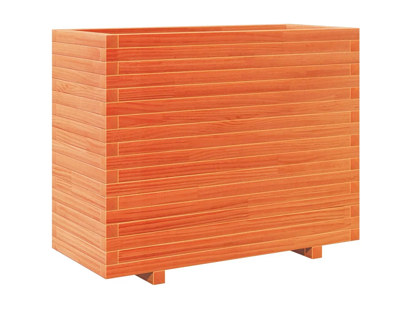 Jardinera madera maciza de pino marrón cera 90x40x72,5 cm ES741158