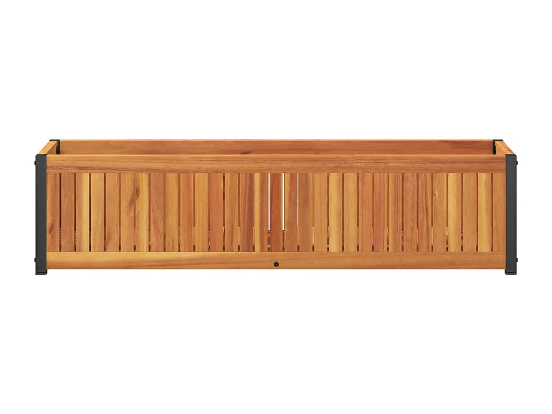 Vaso/floreira de jardim 110x30x27,5 cm acácia maciça e aço PT428134