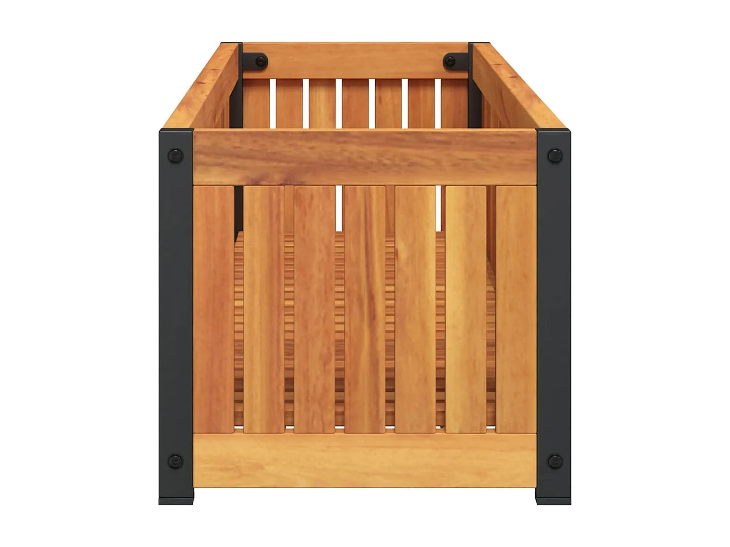 Jardinière 110x30x27,5 cm bois massif d'acacia et acier FR74524