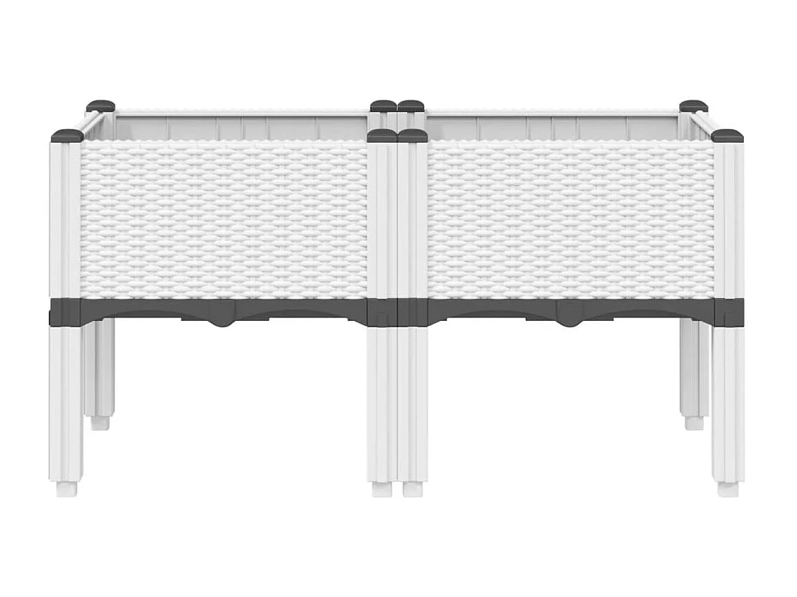 Jardinière avec pieds blanc 80x40x42 cm PP FR92653