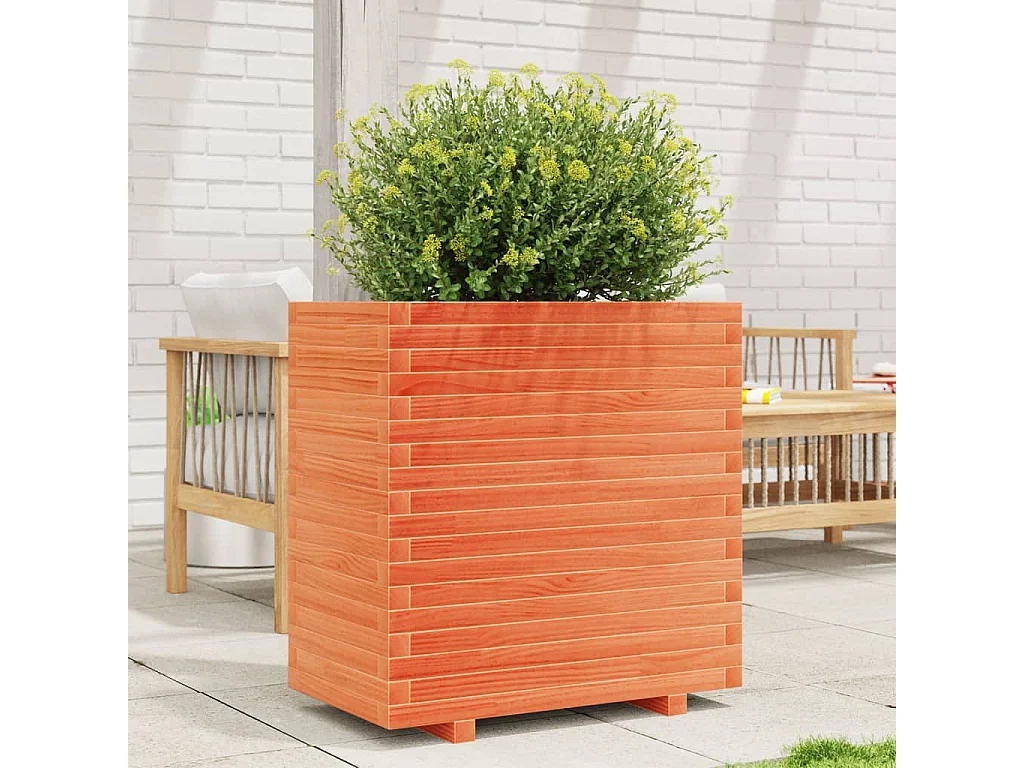 Jardinière cire marron 70x40x72,5 cm bois de pin massif FR49816