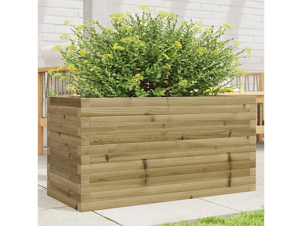 Jardinera de madera de pino impregnada 90x40x46 cm ES933539