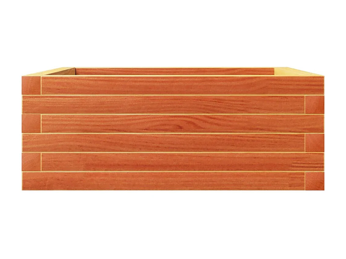 Jardinière cire marron 60x60x23 cm bois de pin massif FR58108