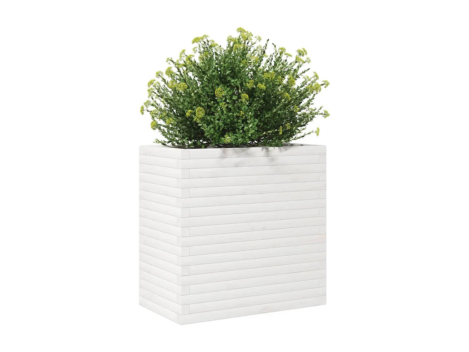 Vaso/floreira de jardim 70x40x68,5 cm pinho maciço branco PT717207