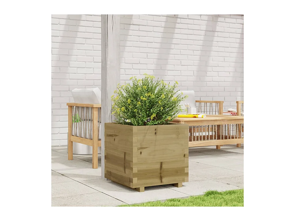 Jardinière 50x50x49,5 cm bois de pin imprégné FR57315