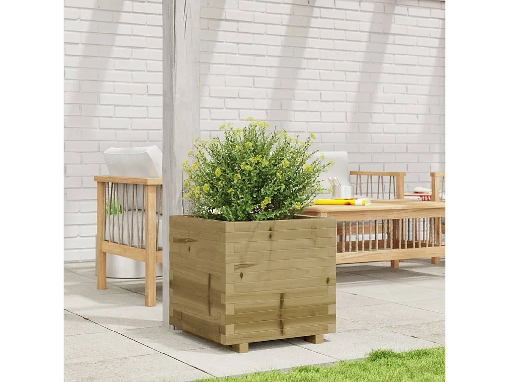 Jardinière 50x50x49,5 cm bois de pin imprégné FR57315