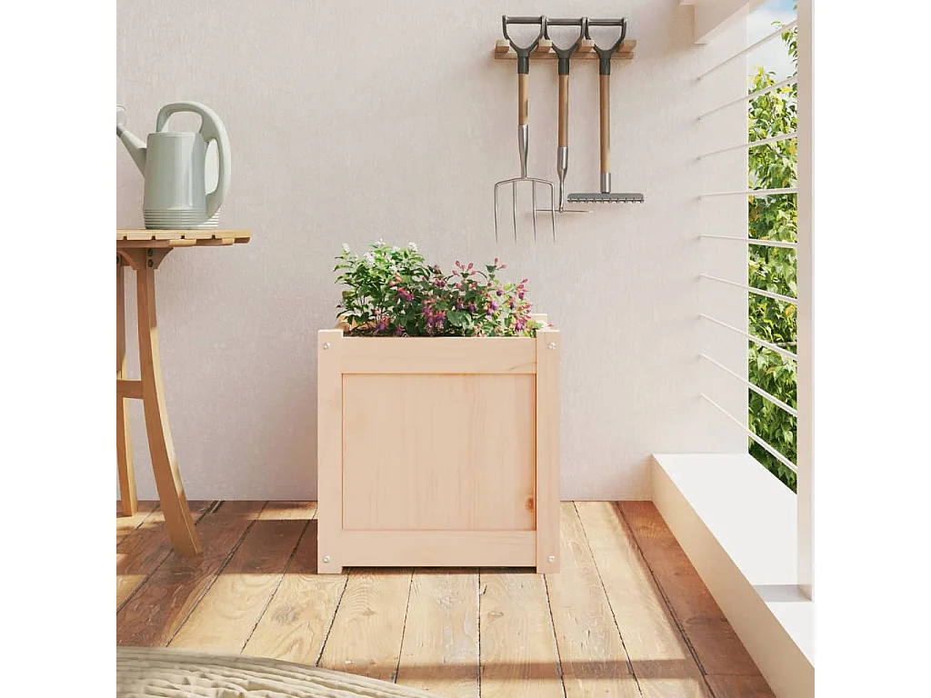 Jardinière 40x40x40 cm bois de pin massif FR41851