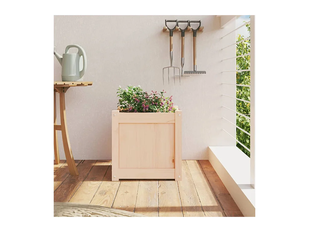 Jardinière 40x40x40 cm bois de pin massif FR41851