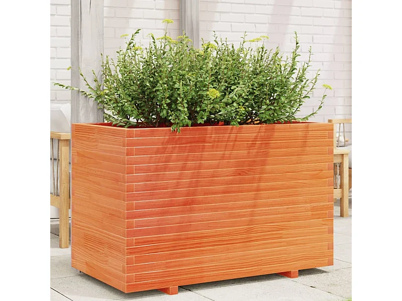 Jardinière cire marron 110x60x72 cm bois de pin massif FR89655