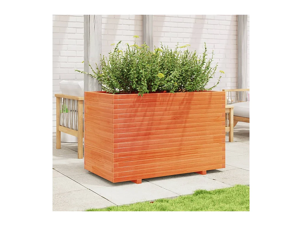 Jardinière cire marron 110x60x72 cm bois de pin massif FR89655