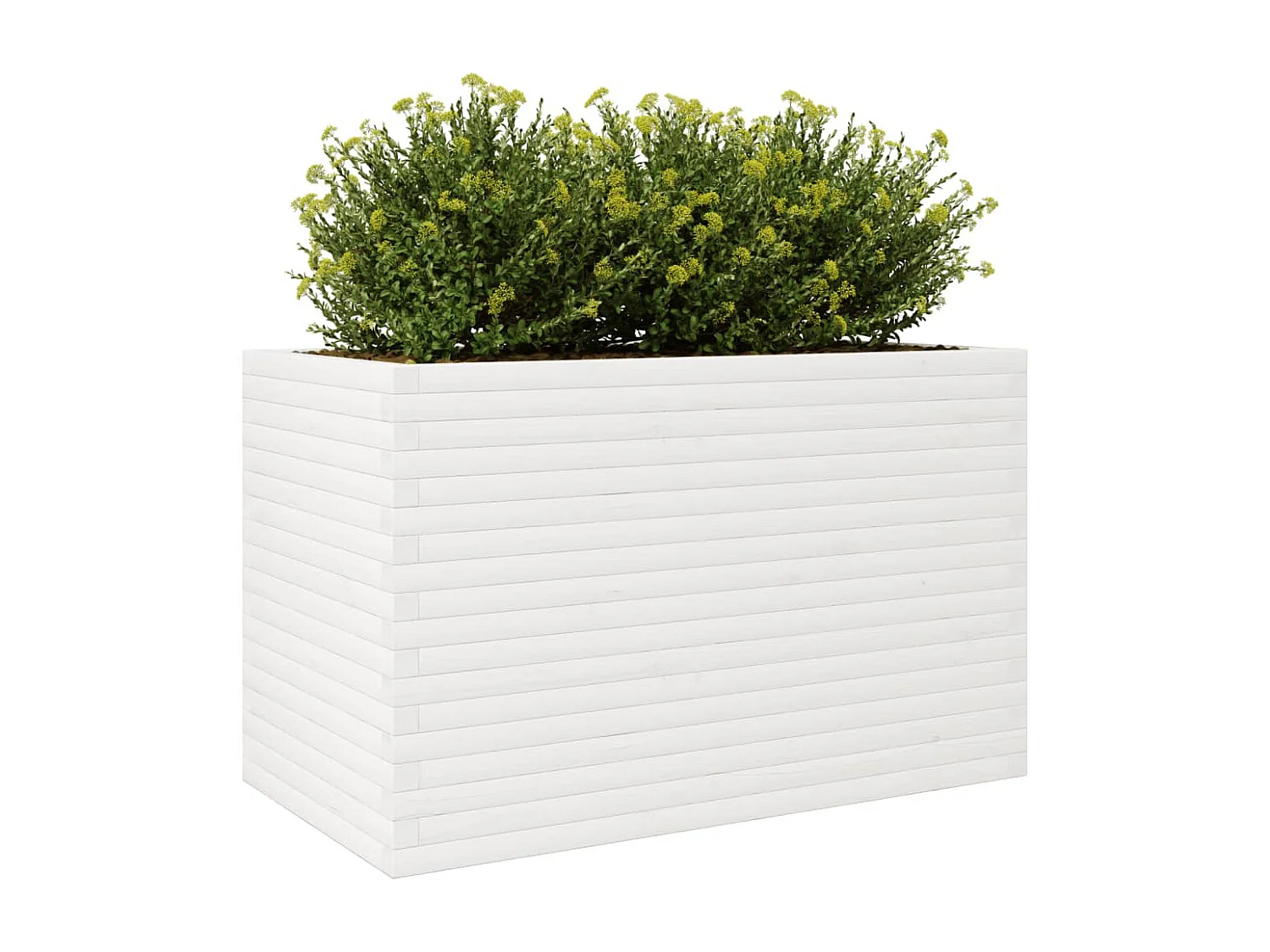 Jardinera madera maciza de pino blanco 110x60x68,5 cm ES604234