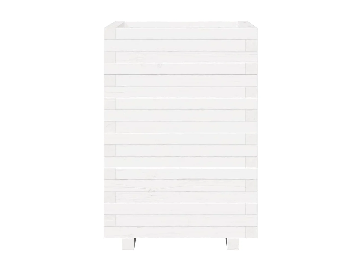 Jardinière blanc 50x50x72,5 cm bois de pin massif FR50659