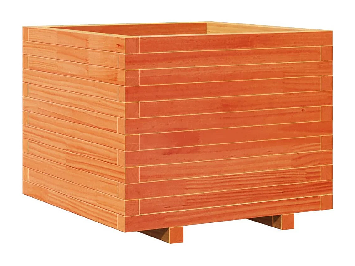 Jardinière cire marron 60x60x49,5 cm bois de pin massif FR41412