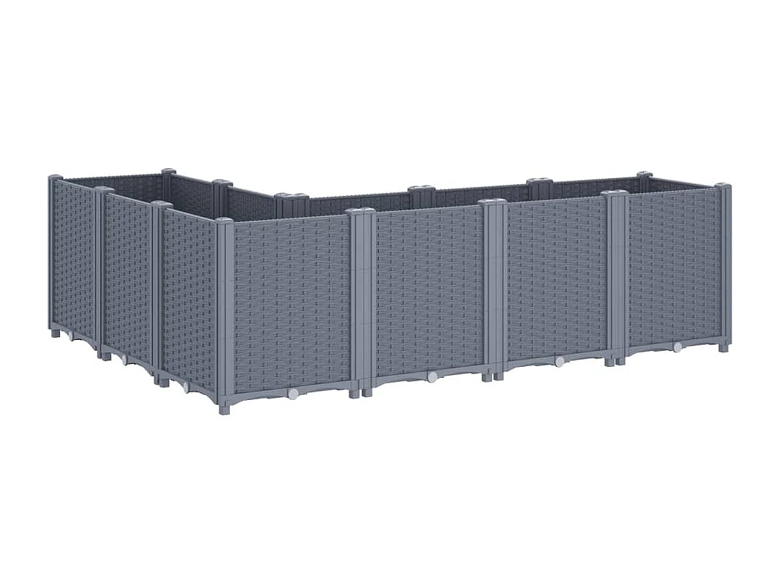 Plantenbak 160x120x53 cm polypropeen grijs BE573571