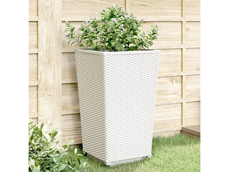 Jardinières 2 pcs blanc 32,5x32,5x57 cm polypropylène FR87405